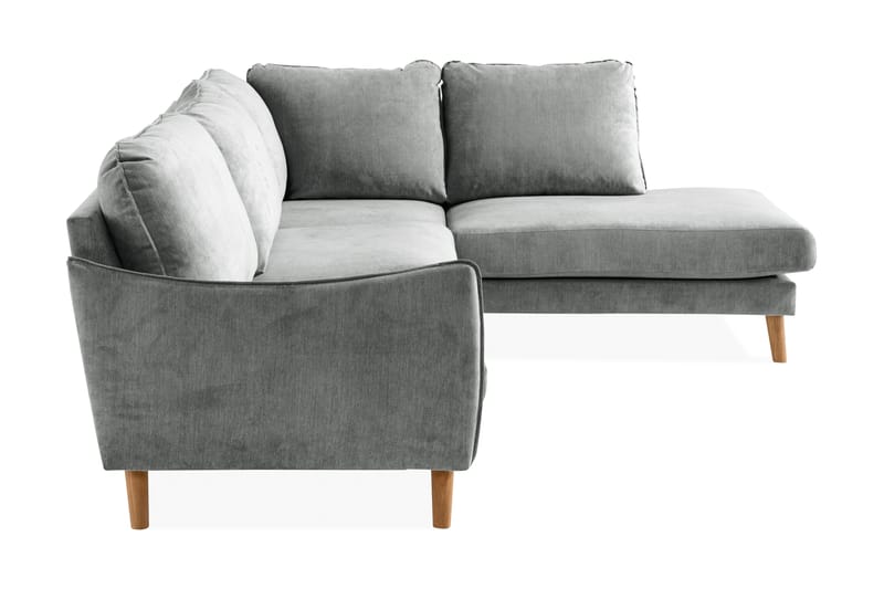 Trend Lyx 4-personers Højrevendt L-formet Chaiselongsofa i Stof - Grå - Møbler - Sofaer - Sofa med chaiselong