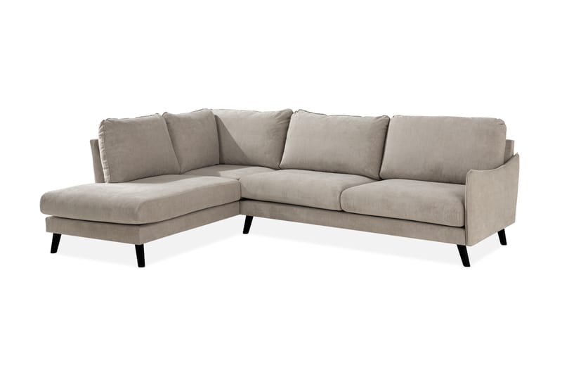 Trend Lyx 4-personers Venstrevendt L-formet Chaiselongsofa i Stof - Beige - Møbler - Sofaer - Sofa med chaiselong