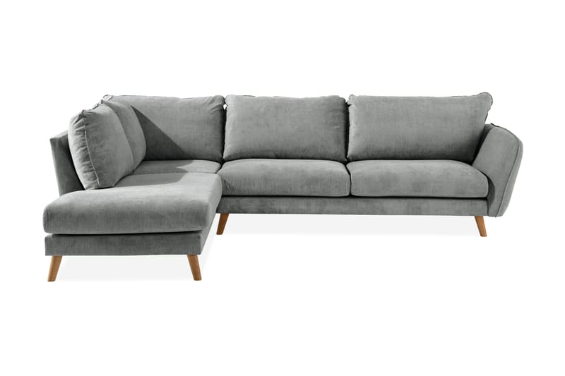 Trend Lyx 4-personers Venstrevendt L-formet Chaiselongsofa i Stof - Grå - Møbler - Sofaer - Sofa med chaiselong