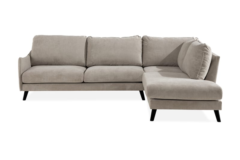 Trend Lyx 4-personers Højrevendt L-formet Chaiselongsofa i Stof - Beige - Møbler - Sofaer - Sofa med chaiselong