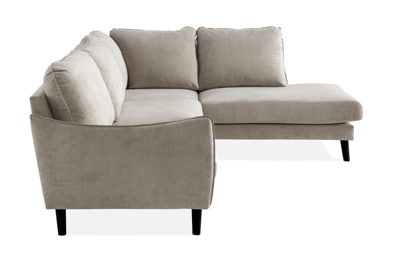Trend Lyx 4-personers Højrevendt L-formet Chaiselongsofa i Stof - Beige - Møbler - Sofaer - Sofa med chaiselong