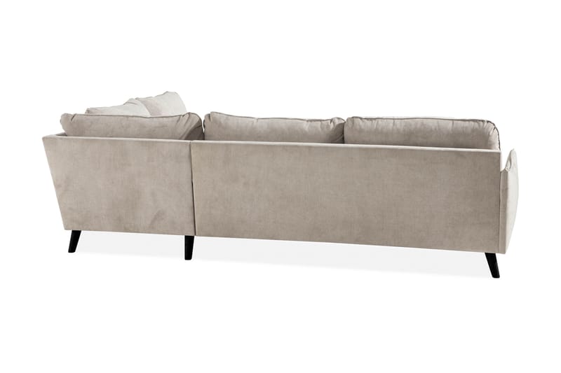 Trend Lyx 4-personers Højrevendt L-formet Chaiselongsofa i Stof - Beige - Møbler - Sofaer - Sofa med chaiselong