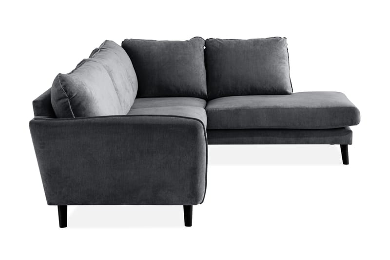 Trend Lyx 4-personers Højrevendt L-formet Chaiselongsofa i Stof - Mørkegrå - Møbler - Sofaer - Sofa med chaiselong