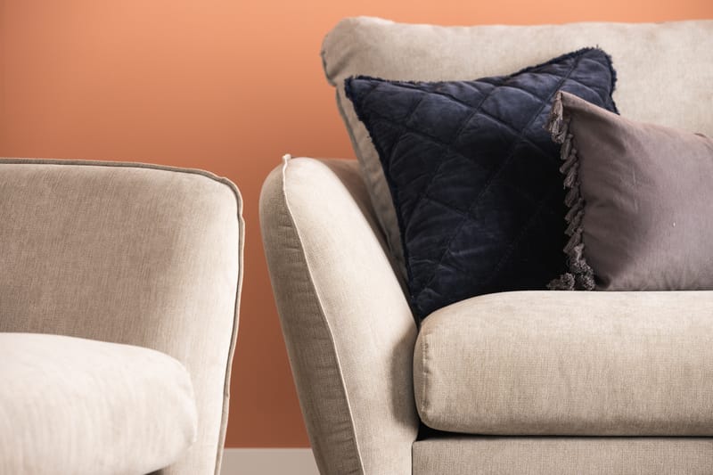 Trend Lyx 4-personers Venstrevendt L-formet Chaiselongsofa i Stof - Beige - Møbler - Sofaer - Sofa med chaiselong