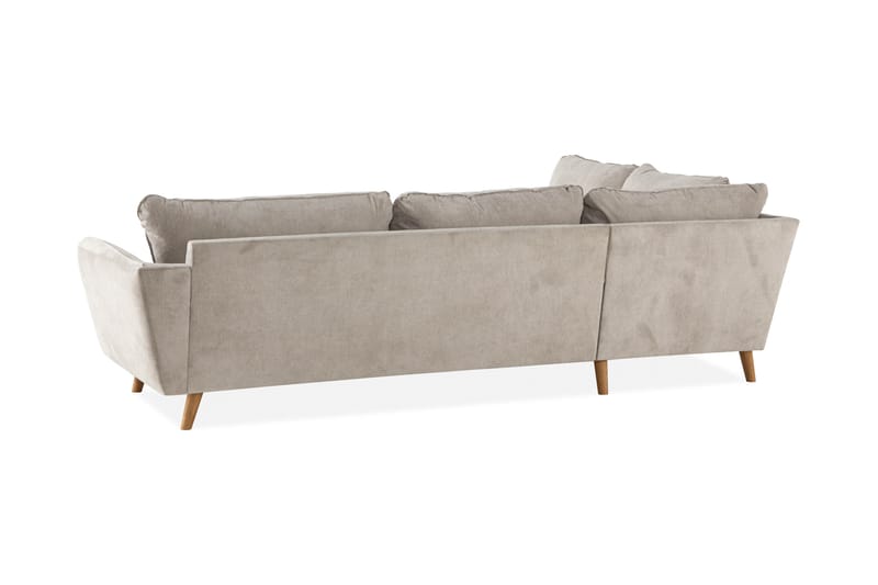Trend Lyx 4-personers Venstrevendt L-formet Chaiselongsofa i Stof - Beige - Møbler - Sofaer - Sofa med chaiselong