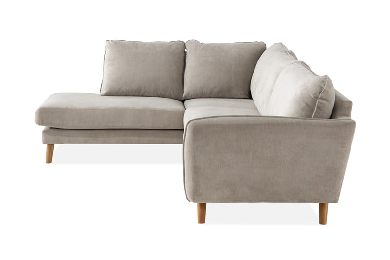 Trend Lyx 4-personers Venstrevendt L-formet Chaiselongsofa i Stof - Beige - Møbler - Sofaer - Sofa med chaiselong