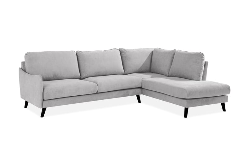 Trend Lyx 4-personers Højrevendt L-formet Chaiselongsofa i Stof - Lysegrå - Møbler - Sofaer - Sofa med chaiselong
