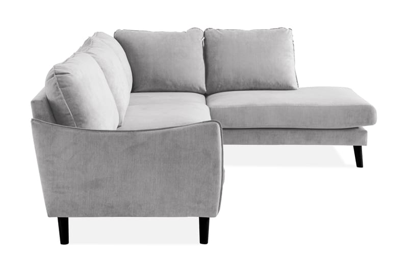 Trend Lyx 4-personers Højrevendt L-formet Chaiselongsofa i Stof - Lysegrå - Møbler - Sofaer - Sofa med chaiselong