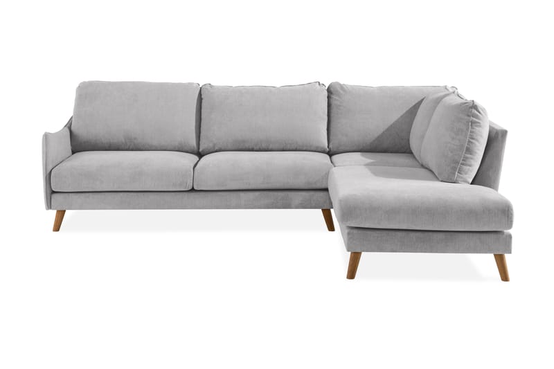 Trend Lyx 4-personers Højrevendt L-formet Chaiselongsofa i Stof - Lysegrå - Møbler - Sofaer - Sofa med chaiselong