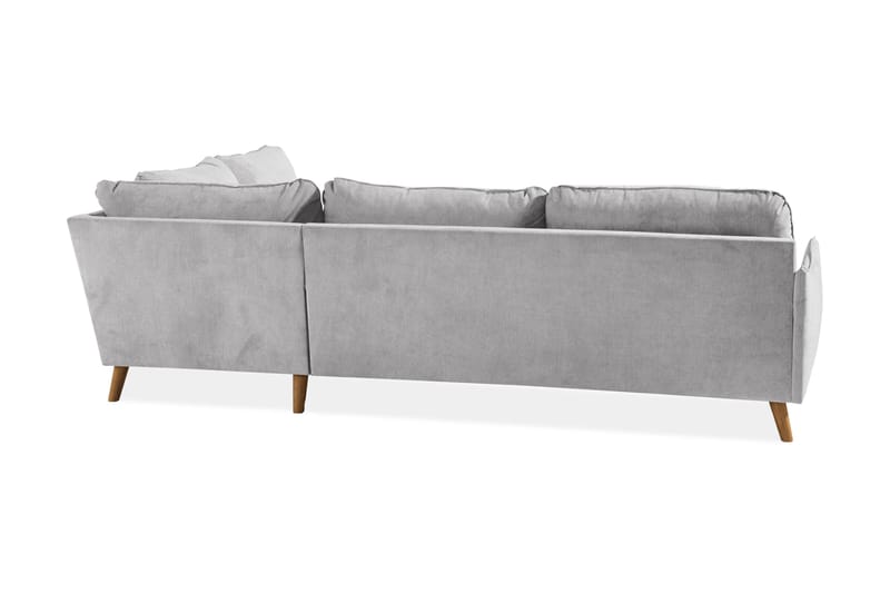Trend Lyx 4-personers Højrevendt L-formet Chaiselongsofa i Stof - Lysegrå - Møbler - Sofaer - Sofa med chaiselong