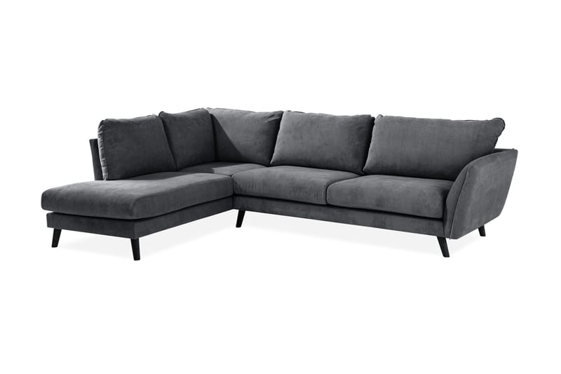 Trend Lyx 4-personers Venstrevendt L-formet Chaiselongsofa i Stof - Mørkegrå - Møbler - Sofaer - Sofa med chaiselong