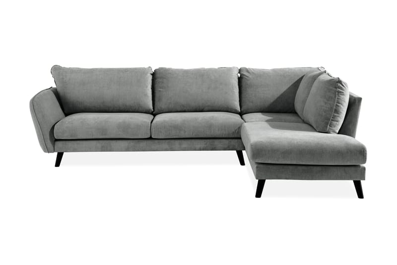 Trend Lyx 4-personers Højrevendt L-formet Chaiselongsofa i Stof - Grå - Møbler - Sofaer - Sofa med chaiselong