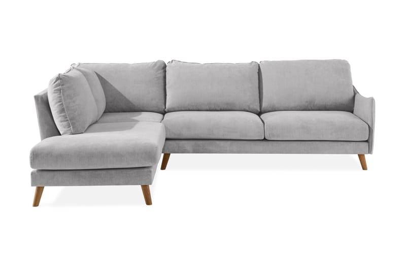 Trend Lyx 4-personers Venstrevendt L-formet Chaiselongsofa i Stof - Lysegrå - Møbler - Sofaer - Sofa med chaiselong