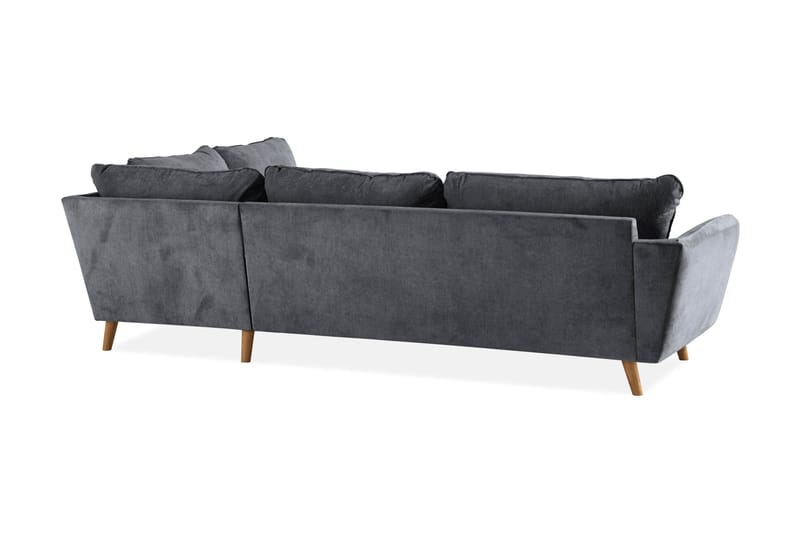 Trend Lyx 4-personers Højrevendt L-formet Chaiselongsofa i Stof - Mørkegrå - Møbler - Sofaer - Sofa med chaiselong