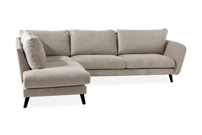 Trend Lyx 4-personers Venstrevendt L-formet Chaiselongsofa i Stof - Beige - Møbler - Sofaer - Sofa med chaiselong