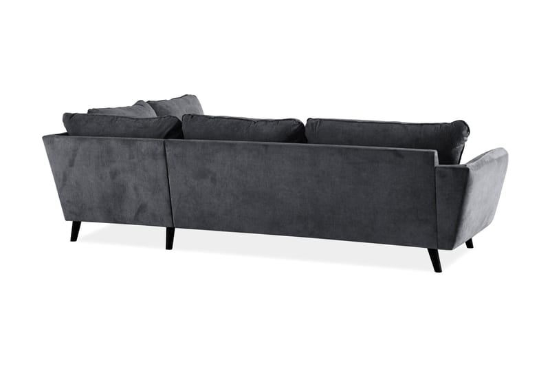 Trend Lyx 4-personers Højrevendt L-formet Chaiselongsofa i Stof - Mørkegrå - Møbler - Sofaer - Sofa med chaiselong - 4 personers sofa med chaiselong