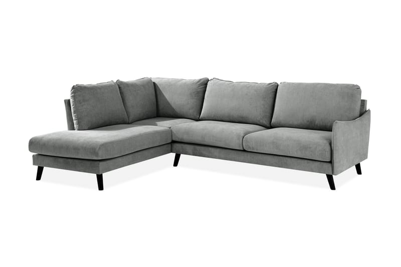 Trend Lyx 4-personers Venstrevendt L-formet Chaiselongsofa i Stof - Grå - Møbler - Sofaer - Sofa med chaiselong - 4 personers sofa med chaiselong