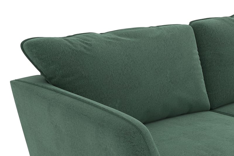 Trend Lyx 4-personers Højrevendt L-formet Chaiselongsofa i Fløjl - Mørkegrøn - Møbler - Sofaer - Sofa med chaiselong