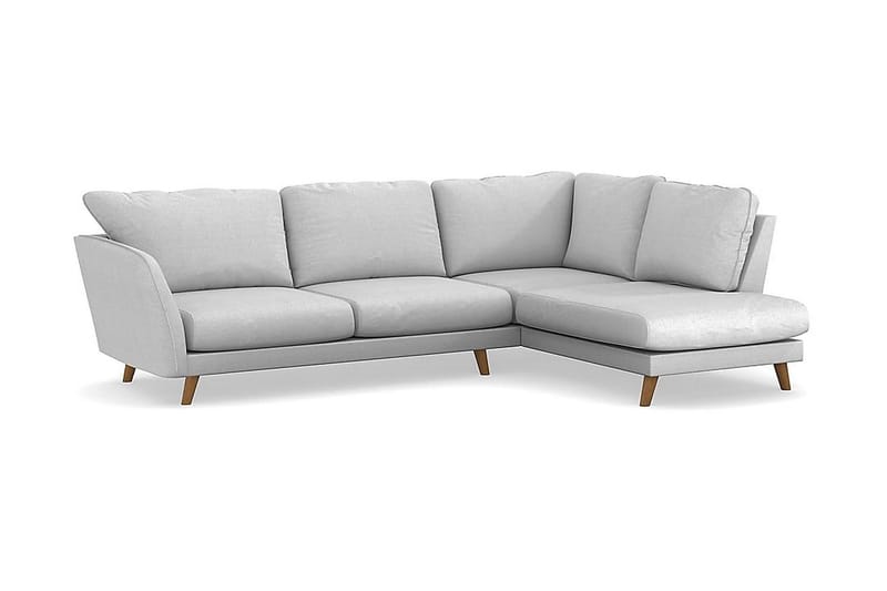 Trend Lyx 4-personers Højrevendt L-formet Chaiselongsofa i Stof - Lysegrå - Møbler - Sofaer - Sofa med chaiselong