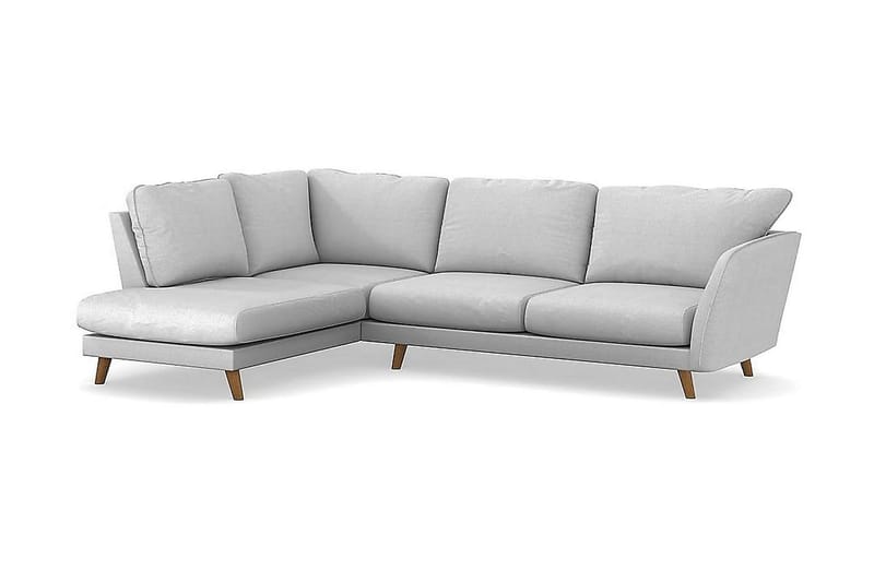 Trend Lyx 4-personers Venstrevendt L-formet Chaiselongsofa i Stof - Lysegrå - Møbler - Sofaer - Sofa med chaiselong