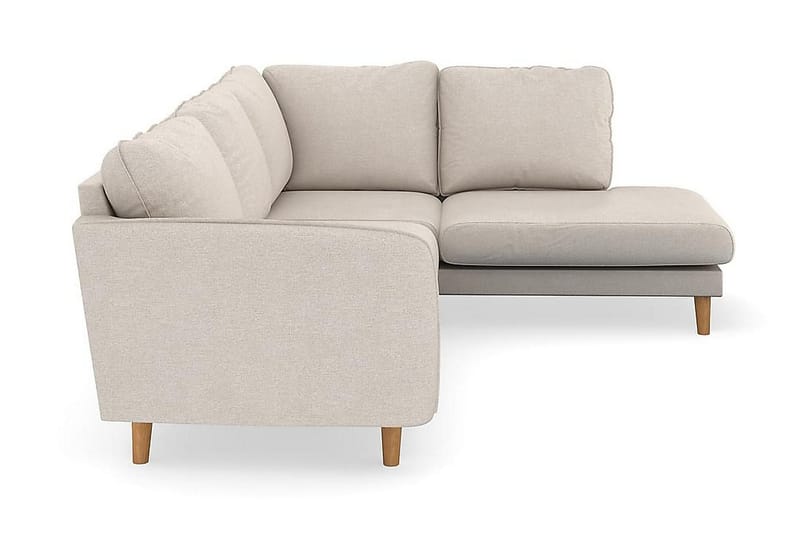 Trend Lyx 4-personers Højrevendt L-formet Chaiselongsofa i Stof - Beige - Møbler - Sofaer - Sofa med chaiselong