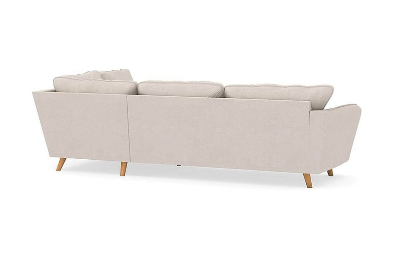 Trend Lyx 4-personers Højrevendt L-formet Chaiselongsofa i Stof - Beige - Møbler - Sofaer - Sofa med chaiselong