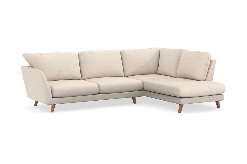 Trend Lyx 4-personers Højrevendt L-formet Chaiselongsofa i Manchester - Beige - Møbler - Sofaer - Sofa med chaiselong