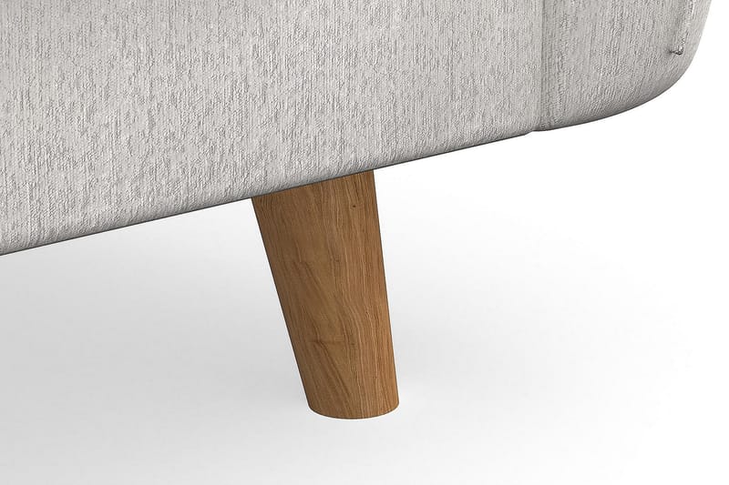 Trend Lyx 4-personers Højrevendt L-formet Chaiselongsofa i Fløjl - Cremehvid - Møbler - Sofaer - Sofa med chaiselong