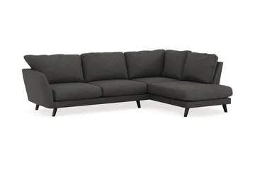 Trend Lyx 4-personers Højrevendt L-formet Chaiselongsofa i Manchester - Mørkegrå - Møbler - Sofaer - Sofa med chaiselong