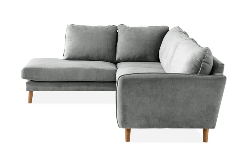 Trend Lyx 4-personers Venstrevendt L-formet Chaiselongsofa i Stof - Grå - Møbler - Sofaer - Sofa med chaiselong - 4 personers sofa med chaiselong