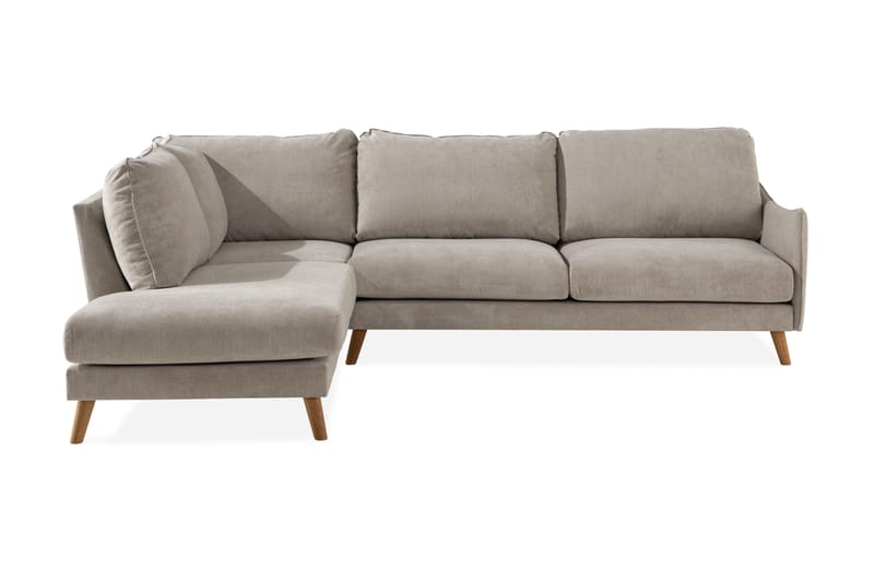 Trend Lyx 4-personers Venstrevendt L-formet Chaiselongsofa i Stof, Beige