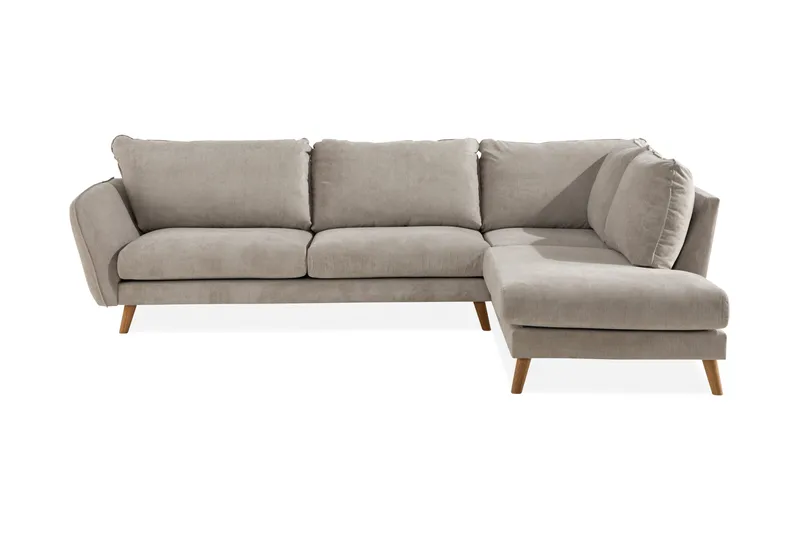 Trend Lyx 4-personers Højrevendt L-formet Chaiselongsofa i Stof - Beige - Møbler - Sofaer - Sofa med chaiselong - 4 personers sofa med chaiselong