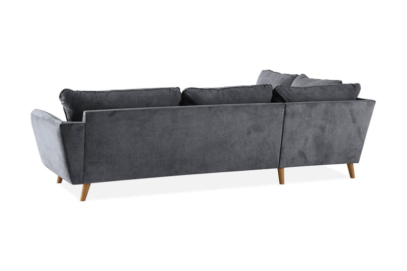 Trend Lyx 4-personers Venstrevendt L-formet Chaiselongsofa i Stof - Mørkegrå - Møbler - Sofaer - Sofa med chaiselong - 4 personers sofa med chaiselong