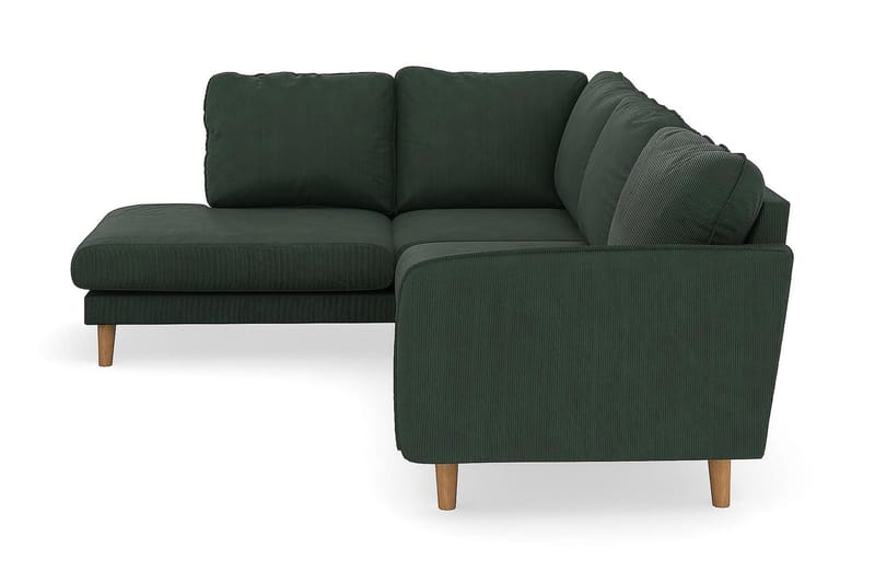 Trend Lyx 4-personers Venstrevendt L-formet Chaiselongsofa i Manchester - Mørkegrøn - Møbler - Sofaer - Sofa med chaiselong - 4 personers sofa med chaiselong