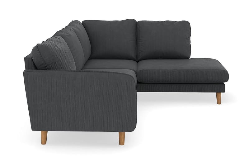 Trend Lyx 4-personers Højrevendt L-formet Chaiselongsofa i Manchester - Mørkegrå - Møbler - Sofaer - Sofa med chaiselong - 4 personers sofa med chaiselong