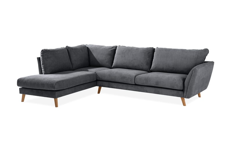Trend Lyx 4-personers Venstrevendt L-formet Chaiselongsofa i Stof - Mørkegrå - Møbler - Sofaer - Sofa med chaiselong - 4 personers sofa med chaiselong