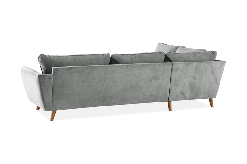 Trend Lyx 4-personers Venstrevendt L-formet Chaiselongsofa i Stof - Grå - Møbler - Sofaer - Sofa med chaiselong - 4 personers sofa med chaiselong