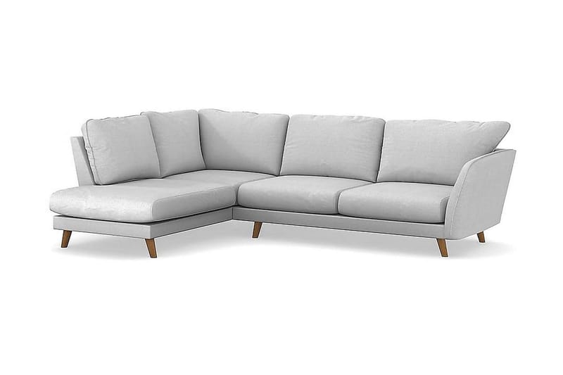 Trend Lyx 4-personers Venstrevendt L-formet Chaiselongsofa i Stof - Lysegrå - Møbler - Sofaer - Sofa med chaiselong - 4 personers sofa med chaiselong
