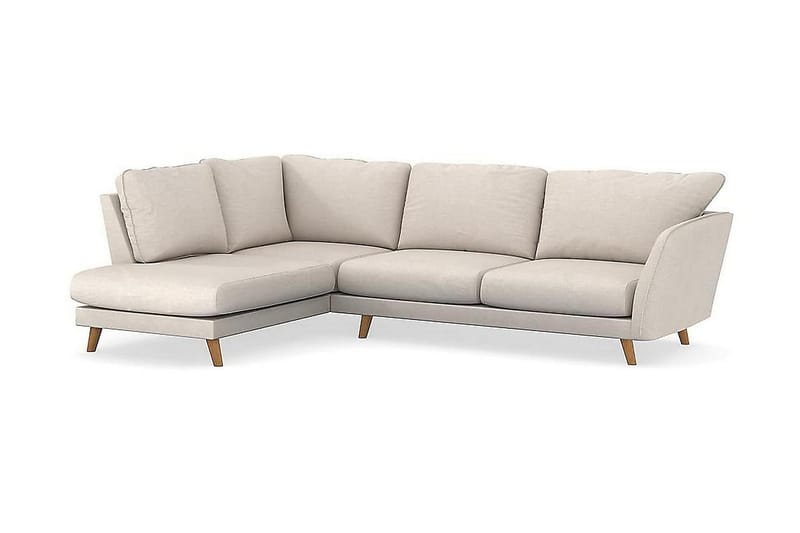 Trend Lyx 4-personers Venstrevendt L-formet Chaiselongsofa i Stof - Beige - Møbler - Sofaer - Sofa med chaiselong - 4 personers sofa med chaiselong