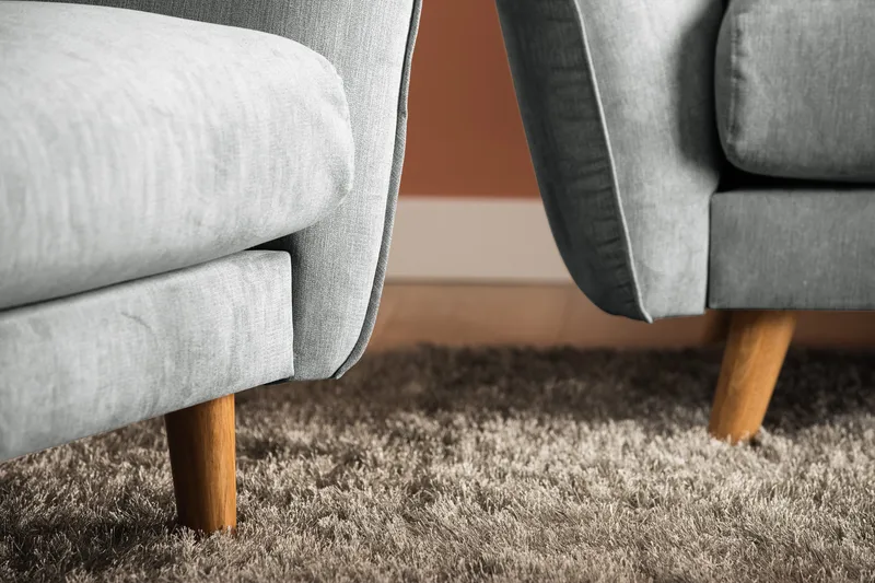 Trend Lyx 4-personers Højrevendt L-formet Chaiselongsofa i Stof - Grå - Møbler - Sofaer - Sofa med chaiselong - 4 personers sofa med chaiselong