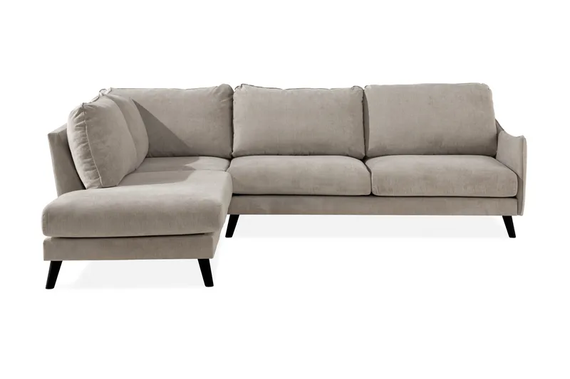 Trend Lyx 4-personers Venstrevendt L-formet Chaiselongsofa i Stof, Beige