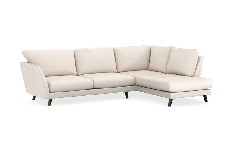 Trend Lyx 4-personers Højrevendt L-formet Chaiselongsofa i Stof - Beige - Møbler - Sofaer - Sofa med chaiselong