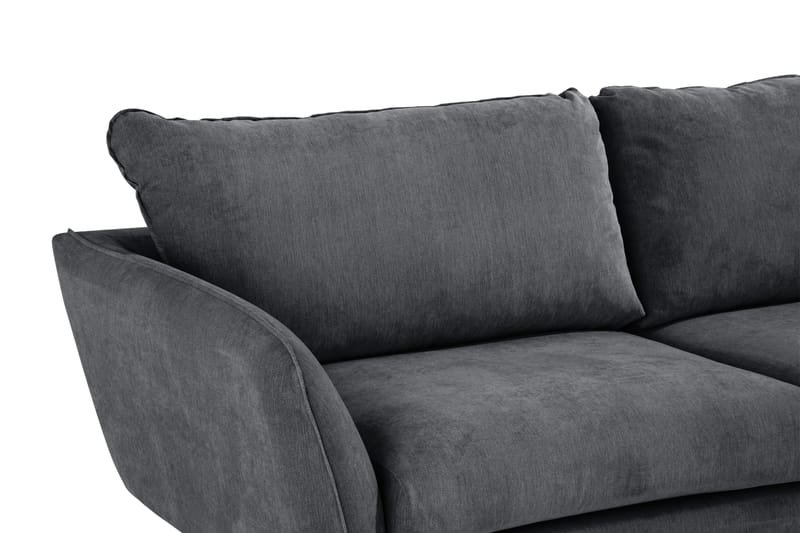 Trend Lyx 4-personers Højrevendt L-formet Chaiselongsofa i Stof - Mørkegrå - Møbler - Sofaer - Sofa med chaiselong - 4 personers sofa med chaiselong