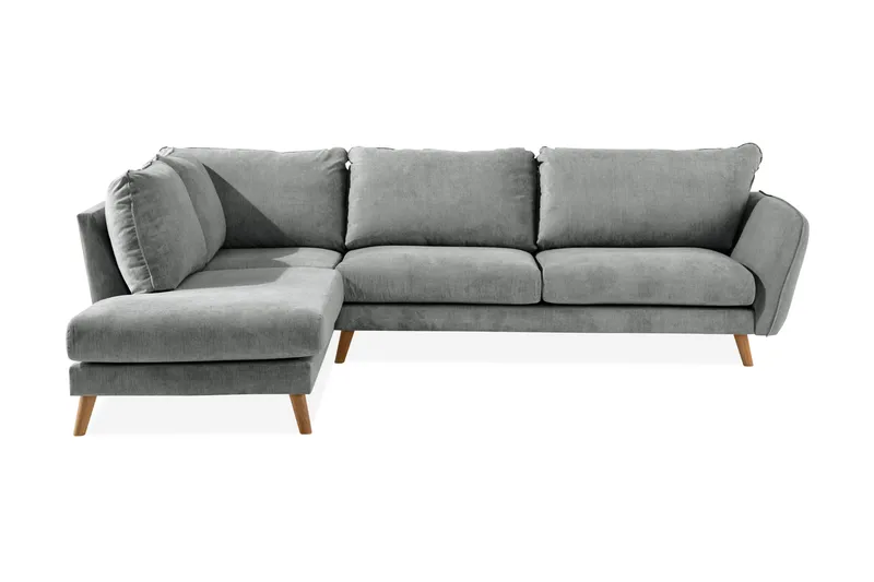 Trend Lyx 4-personers Venstrevendt L-formet Chaiselongsofa i Stof - Grå - Møbler - Sofaer - Sofa med chaiselong - 4 personers sofa med chaiselong