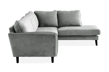 Trend Lyx 4-personers Højrevendt L-formet Chaiselongsofa i Stof - Grå - Møbler - Sofaer - Sofa med chaiselong