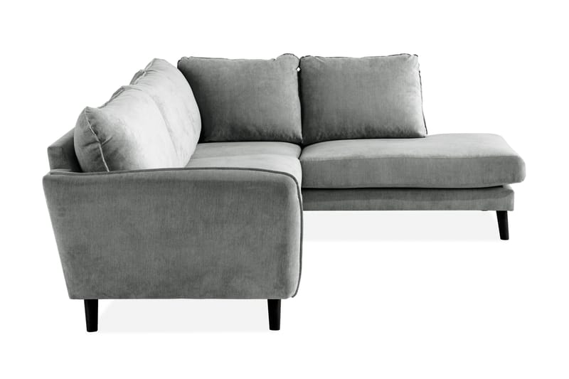 Trend Lyx 4-personers Højrevendt L-formet Chaiselongsofa i Stof - Grå - Møbler - Sofaer - Sofa med chaiselong - 4 personers sofa med chaiselong