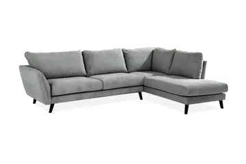 Trend Lyx 4-personers Højrevendt L-formet Chaiselongsofa i Stof - Grå - Møbler - Sofaer - Sofa med chaiselong