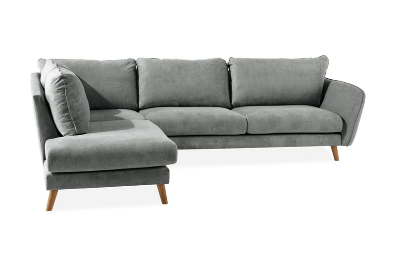 Trend Lyx 4-personers Venstrevendt L-formet Chaiselongsofa i Stof - Grå - Møbler - Sofaer - Sofa med chaiselong - 4 personers sofa med chaiselong