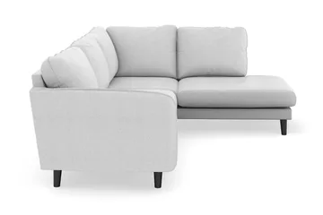 Trend Lyx 4-personers Højrevendt L-formet Chaiselongsofa i Stof - Lysegrå - Møbler - Sofaer - Sofa med chaiselong