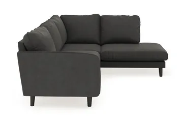 Trend Lyx 4-personers Højrevendt L-formet Chaiselongsofa i Manchester - Mørkegrå - Møbler - Sofaer - Sofa med chaiselong